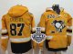 Men NHL Pittsburgh Penguins #87 Sidney Crosby Gold Sawyer Hooded Sweatshirt 2017 Stadium Series Stanley Cup Final Patch Stitched NHL Jersey