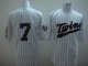 Baseball Jerseys Minnesota Twins #7 mauer 50th white(blue strip)