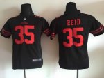 youth nike san francisco 49ers #35 reid black orange number jers