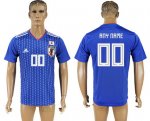 Custom Japan 2018 World Cup Soccer Jersey Blue Short Sleeves