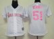 women Baseball Jerseys seattle mariners #51 ichiro white[pink nu