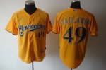 Baseball Jerseys milwaukee brewers #49 gallardo yellow[2011]