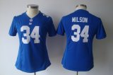 nike women nfl new york giants #34 wilson blue jerseys