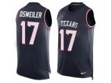 Men's Nike Houston Texans #17 Brock Osweiler Navy Blue Team Color Stitched NFL Limited Tank Top Jersey