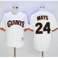 mlb san francisco giants #24 willie mays white throwback jerseys [mitchell and ness 1989]