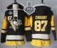 Men NHL Pittsburgh Penguins #87 Sidney Crosby Black Alternate Sawyer Hooded Sweatshirt 2017 Stanley Cup Final Patch Stitched NHL Jersey