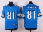 nike detroit lions #81 johnson elite blue jerseys
