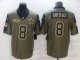Mens Football Dallas Cowboys #8 Troy Aikman Olive 2021 Salute To Service Limited Jersey