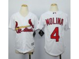 Youth St. Louis Cardinals #4 Yadier Molina White jerseys
