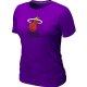 women nba miami heat big & tall primary logo Purple T-Shirt
