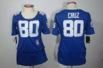nike women nfl new york giants #80 cruz blue [breast cancer awar