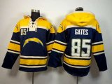 nike nfl san diego chargers #85 gates yellow-blue [pullover hood