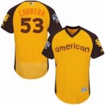men's majestic chicago white sox #53 melky cabrera yellow 2016 all star american league bp authentic collection flex base mlb jerseys