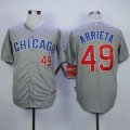 mlb chicago cubs #49 jake arrieta grey road cool base jerseys