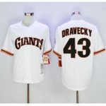mlb san francisco giants #43 dave dravecky white throwback jerseys [mitchell and ness]