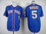 mlb new york mets #5 wright blue jerseys [number grey]