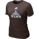 Women NFL Super Bowl XLVII Logo Brown T-Shirt