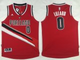 Men's NBA Portland Trail Blazers #0 Damian Lillard Red Stitched Alternate Swingman Jerseys