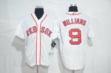 mens mlb boston red sox #9 ted williams white majestic cool base stitched baseball jerseys