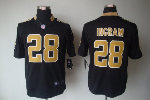 nike nfl new orleans saints #28 ingram black jerseys [nike limit