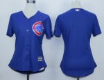 women mlb chicago cubs blank blue majestic cool base jerseys