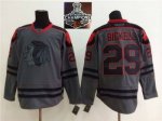 NHL Chicago Blackhawks #29 Bryan Bickell Charcoal Cross Check Fa