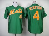 mlb new york mets #4 dykstra green m&n 1985 jerseys