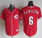 mib jerseys Cincinnati Reds #6 Hamilton Red New Cool Base Stit