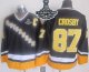 Men Pittsburgh Penguins #87 Sidney Crosby Black Yellow CCM Throwback 2017 Stanley Cup Finals Champions Stitched NHL Jersey