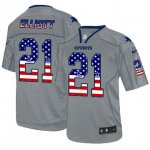 Men's Nike Dallas Cowboys #21 Ezekiel Elliott Grey USA Flag Fashion Elite NFL Jerseys