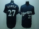 Baseball Jerseys milwaukee brewers #27 gomez blue(40th patch coo