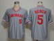 Men's MLB Cincinnati Reds #5 Johnny Bench Grey Mitchell and Ness Throwback Jersey