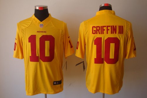 nike nfl washington redskins #10 griffiniii yellow [nike limited