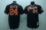 Baseball Jerseys san francisco giants #24 mays m&n black