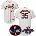 Men mlb houston astros #35 Justin Verlander white majestic flexbase authentic collection 2017 World Series Champions And Houston Astros Strong Patch jerseys