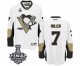 Men's Reebok Pittsburgh Penguins #7 Joe Mullen Authentic White Away 2017 Stanley Cup Final NHL Jersey