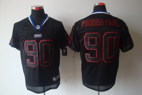 nike nfl new york giants #90 pierre.paul elite black [lights out