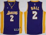 Men's NBA Los Angeles Lakers #2 Lonzo Ball Adidas Purple Road Jerseys