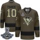 Men Pittsburgh Penguins #10 Ron Francis Green Salute to Service 2017 Stanley Cup Finals Champions Stitched NHL Jersey