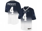 Men's Nike Dallas Cowboys #4 Dak Prescott Navy Blue White Elite Stitched NFL Fadeaway Fashion Jersey