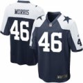 youth nike nfl dallas cowboys #46 alfred morris navy blue thanksgiving throwback elite jersey