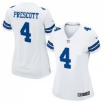 Women's Nike Dallas Cowboys #4 Dak Prescott White Game NFL Jerseys