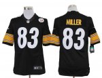 nike nfl pittsburgh steelers #83 miller black jerseys [limited]