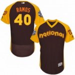 men's majestic washington nationals #40 wilson ramos brown 2016 all star national league bp authentic collection flex base mlb jerseys