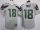 nike nfl seattle seahawks #18 sidney rice elite grey jerseys