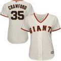 customed women mlb san francisco giants #35 brandon crawford majestic cream new cool base jerseys
