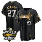Men's Houston Astros #27 Jose Altuve World Series Stitched Black Gold Special Cool Base Jersey