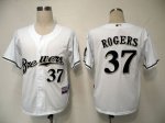 Baseball Jerseys milwaukee brewers #37 rogers white(cool base)
