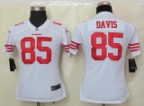 nike women nfl san francisco 49ers #85 davis white jerseys