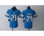 nike women nfl detroit lions #21 bush blue jerseys